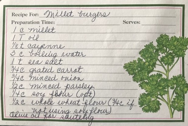 Millet Burgers